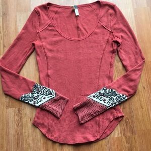 Free People Long Sleeve Blush Shirt Size S